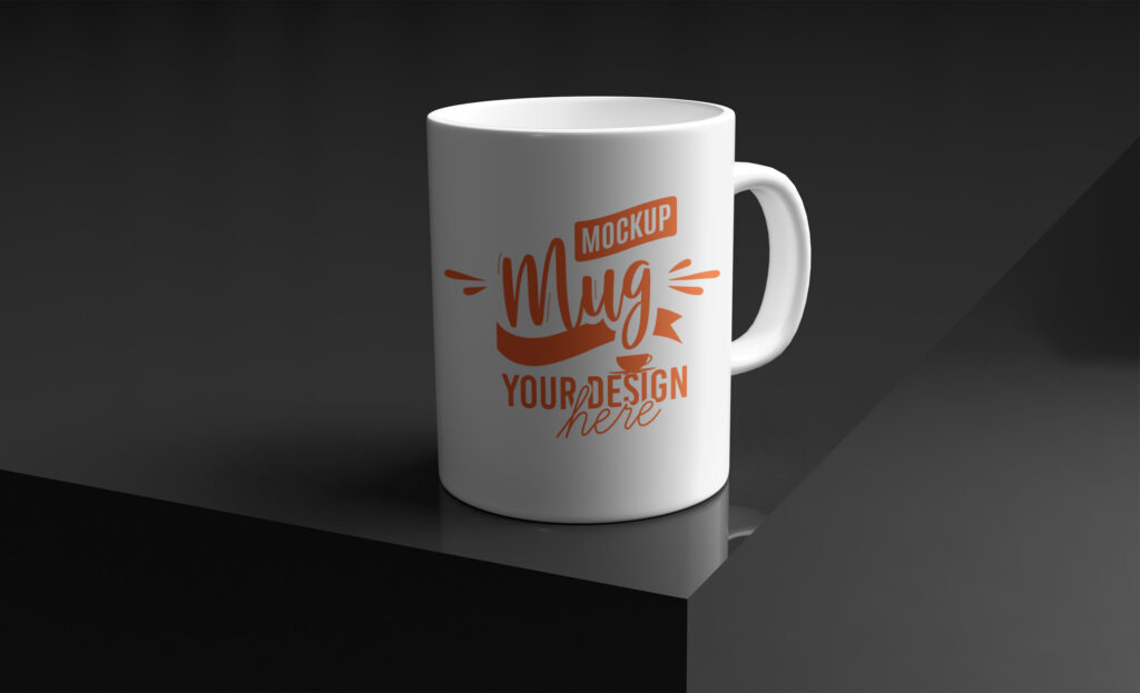 White_Mug_over_Elegant_Black_Surface_Mockup Free Coffee Mug Mockups