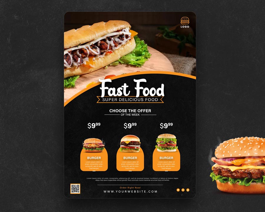 Free fast food poster free template