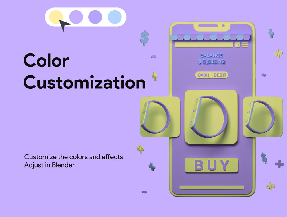 3D-illustration-eCommerce-color-customization