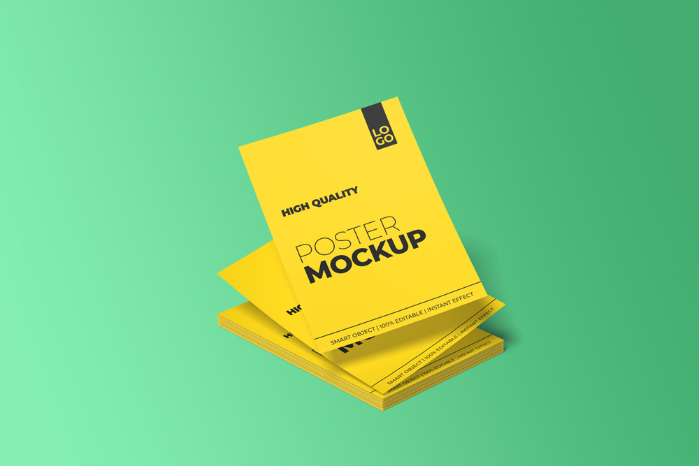 stacked Free-A4-Mockup-for-your-Posters