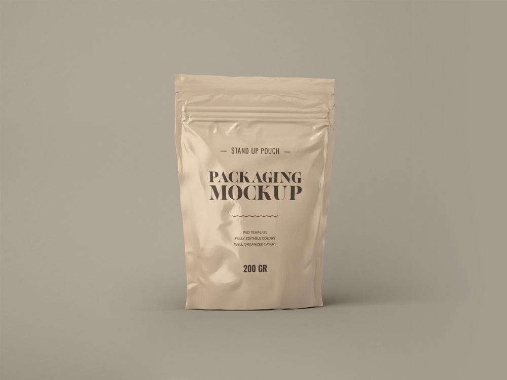 Free Stand Up Pouch Mockup Set PSD Download - Graphic Shell