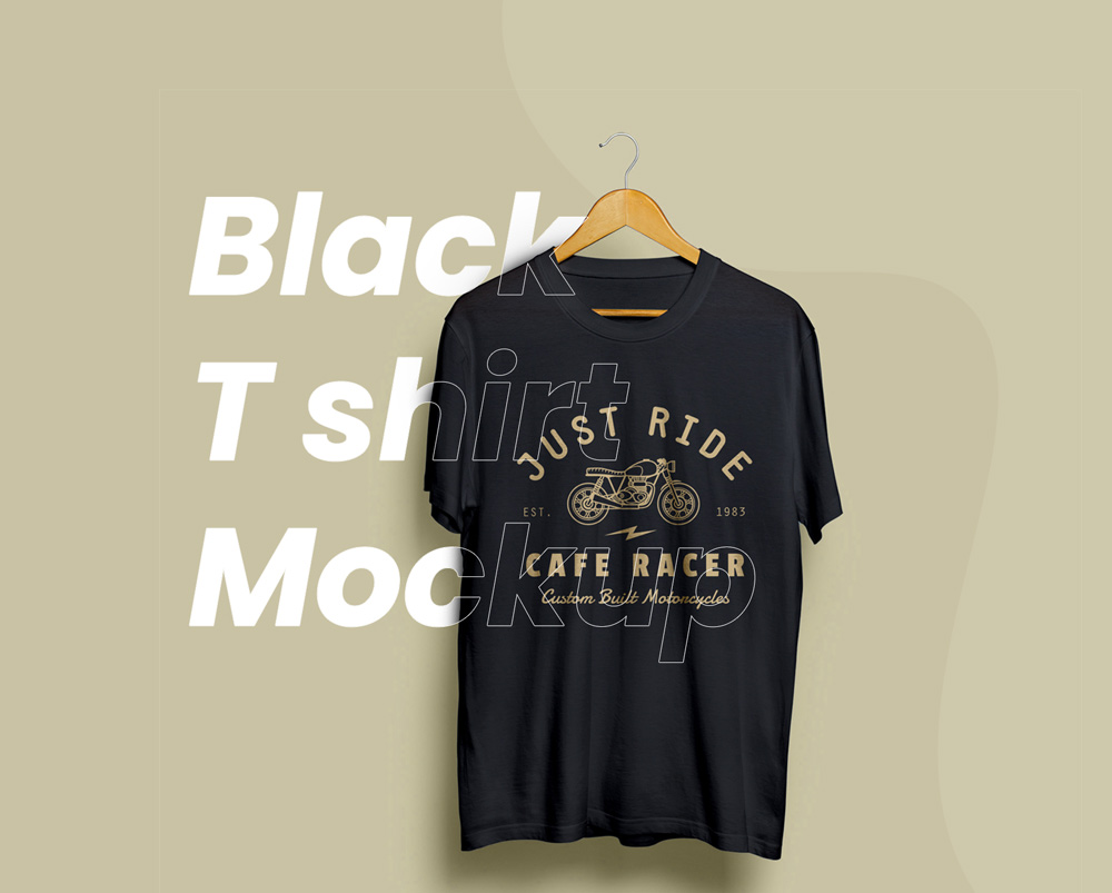 Clean and Classic Black T shirt Mockup Template - Graphic Shell