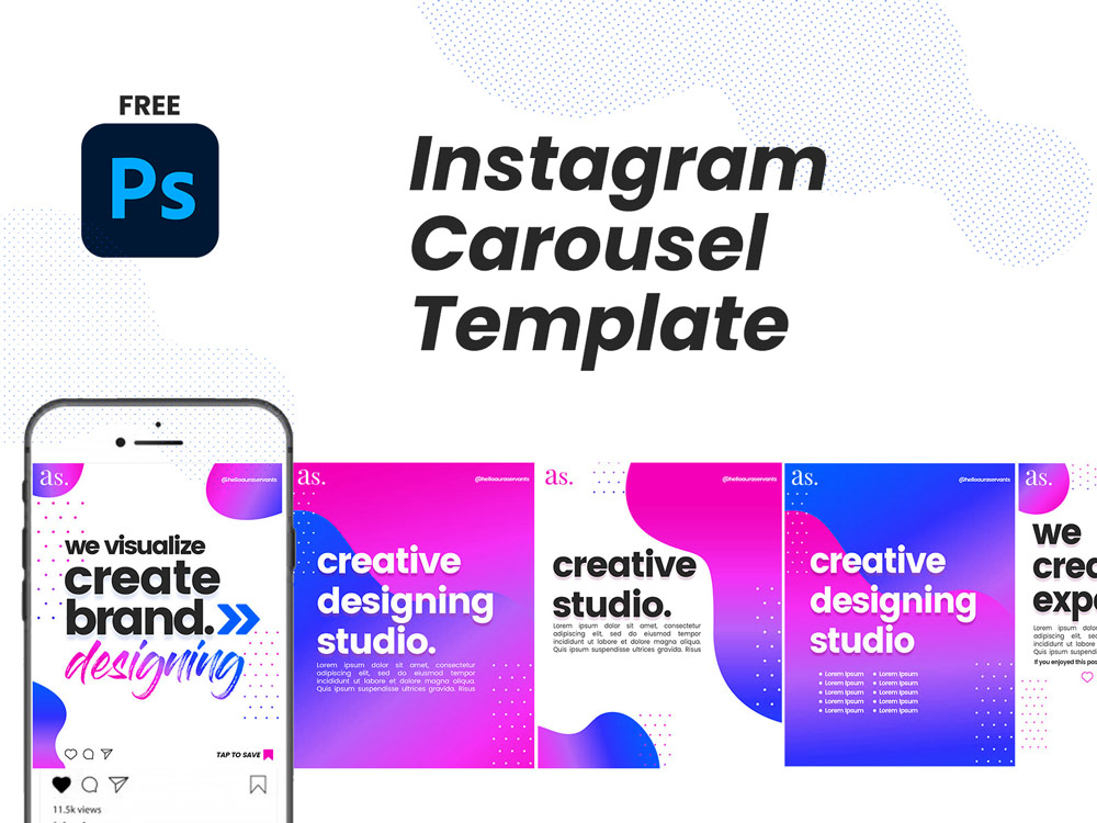 Stunning Instagram Carousel Template Free PSD Graphic Shell
