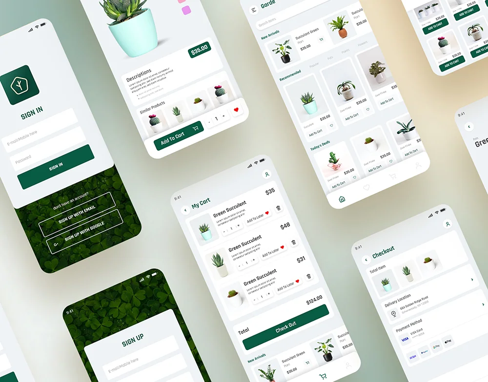 Plant App Design - Download Free XD Template 3
