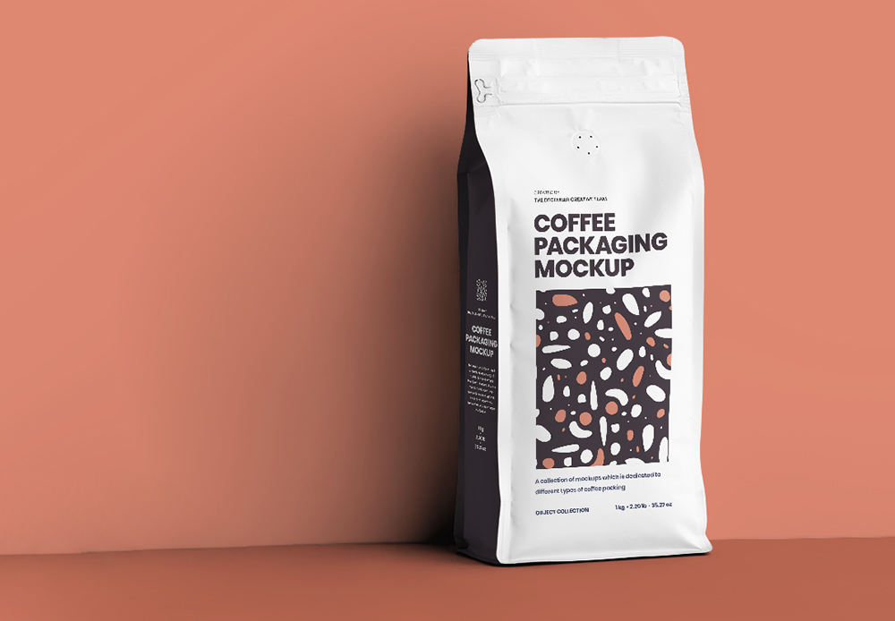 Download Free Side Gusset Pouch Coffee Mockup