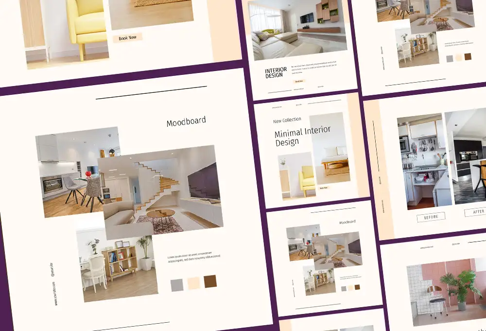 Interior Design Instagram Post Template Free PSD Download 3
