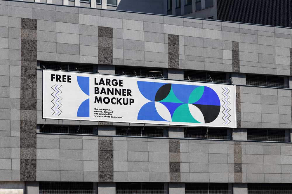 Free Large Banner Mockup Psd Download - Graphic Shell