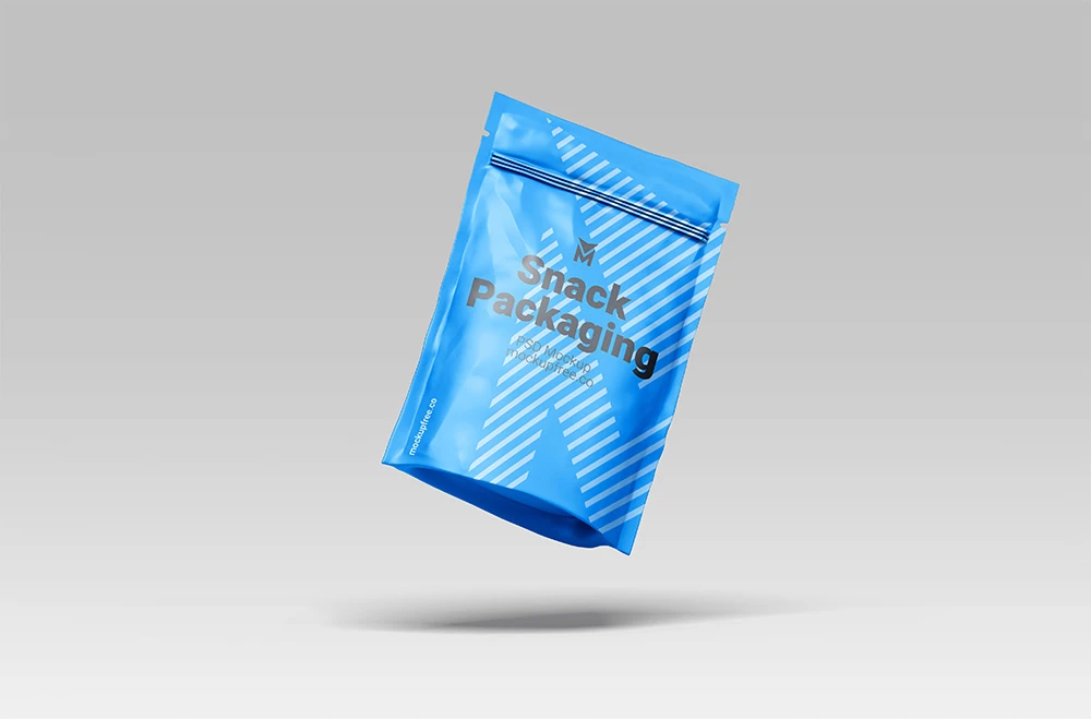 snack pouch plastic bag mockup