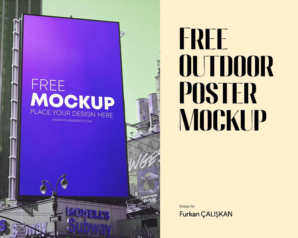 Outdoor Poster Mockup Free Download - Graphic Shell