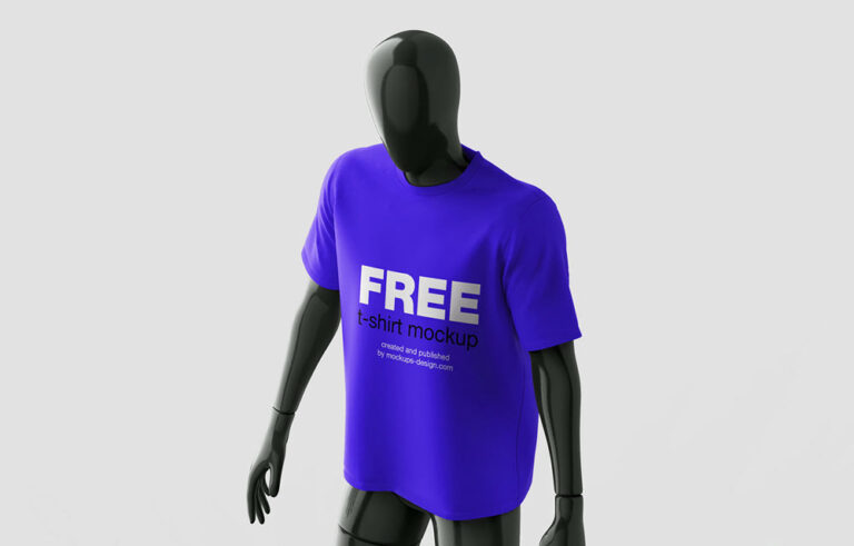 Free T-shirt Mockup on Mannequin PSD Download - Graphic Shell