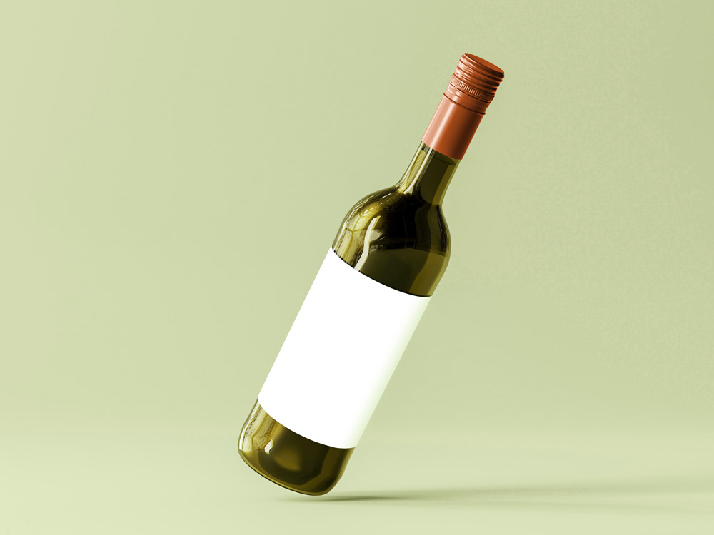 blank wine bottle label