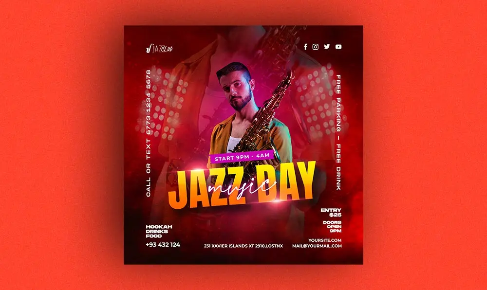 Jazz Music Poster PSD Download for Free