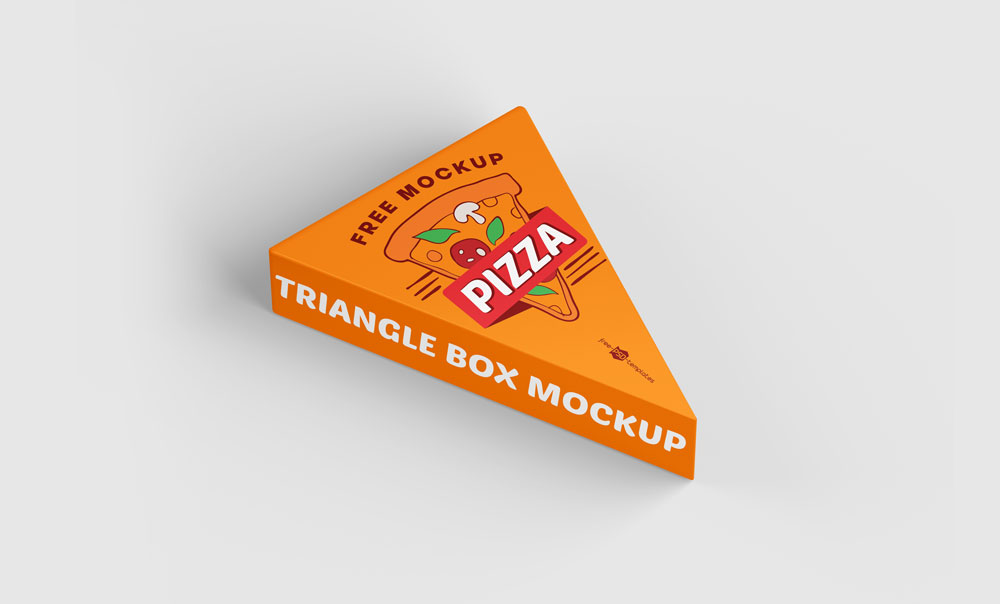 Triangle Pizza Box Mockup Free PSD Dowload - Graphic Shell