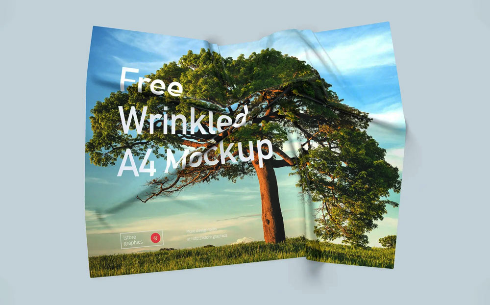 Wrinkled-A4-Paper-Mockup