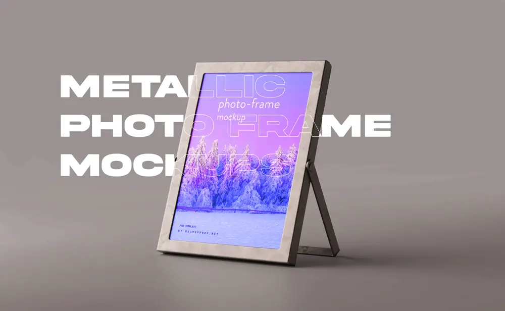 Metallic Photo Frame Mockups Free PSD Download - Graphic Shell